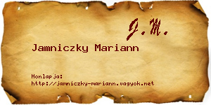 Jamniczky Mariann névjegykártya