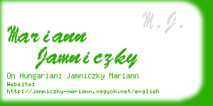 mariann jamniczky business card